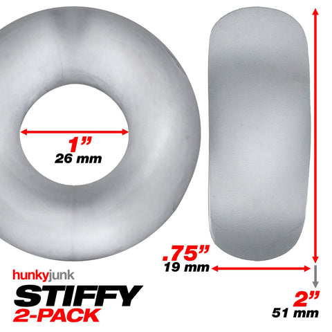 Stiffy 2 Piece Bulge Cockrings by HunkyJunk Ice Clear COCK RING Set