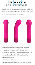 Selopa PARADISE G Multi-Speed Vibe 12.7cm Waterproof > Sex Toys For Ladies > G-Spot Vibrators