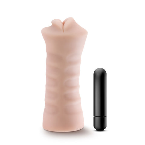 M For Men Angie (Vanilla) – Rechargeable Vibrating Masturbator Strokers - Auto