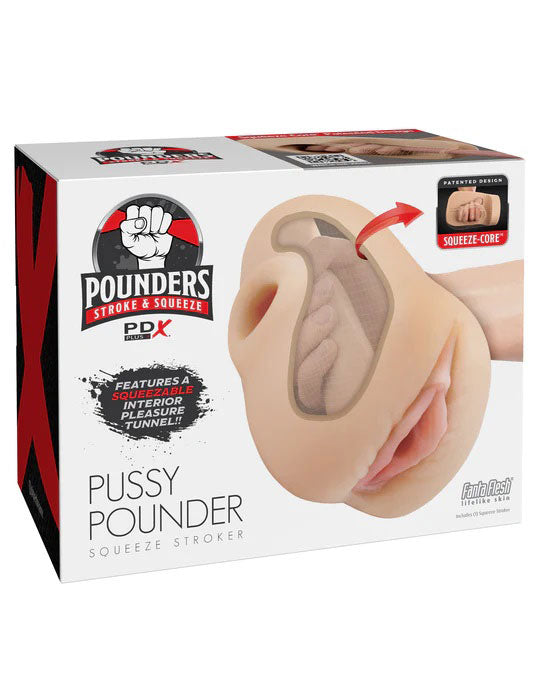 Pdx Plus Light Squeeze-Core Pussy Pounder Male Stroker Toy Beige > Sex Toys For Men > Masturbators > Manual