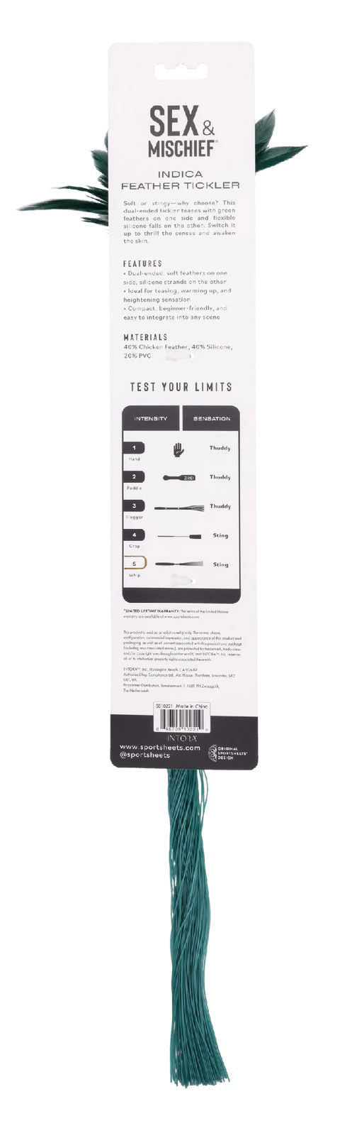 Indica Feather Tickler (Green) – Sensory Dual-Ended Tickler Green > Bondage Gear > Paddles