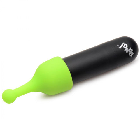 Bang! Rechargeable Bullet Vibrator with 4 Glow-in-the-Dark Attachments – Pink, Green, Blue, and Purple, Waterproof Silicone, 7 Vibration Patterns BULLETS