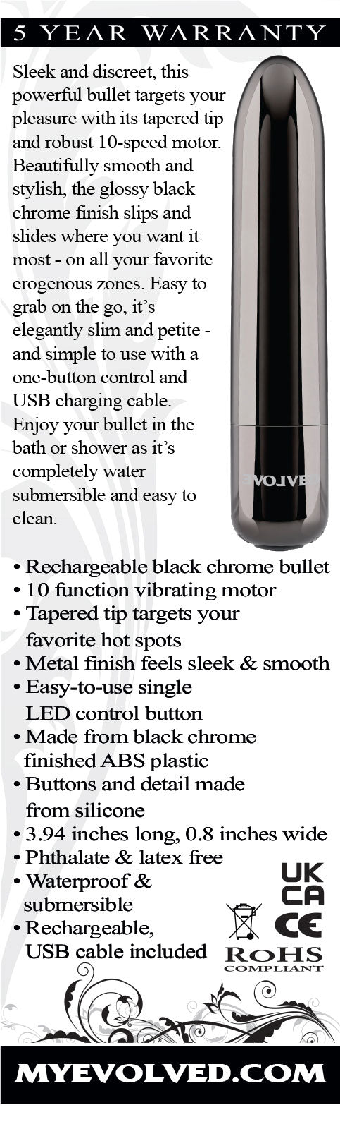 Evolved REAL SIMPLE - Black 10 cm USB Rechargeable Bullet Black Finger Stimulator