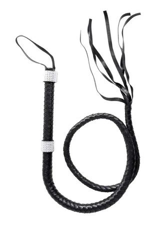 Faux Leather 54 Inch Braided Whip with Rhinestone Handle – Costume Whip > Bondage Gear > Whips & Floggers