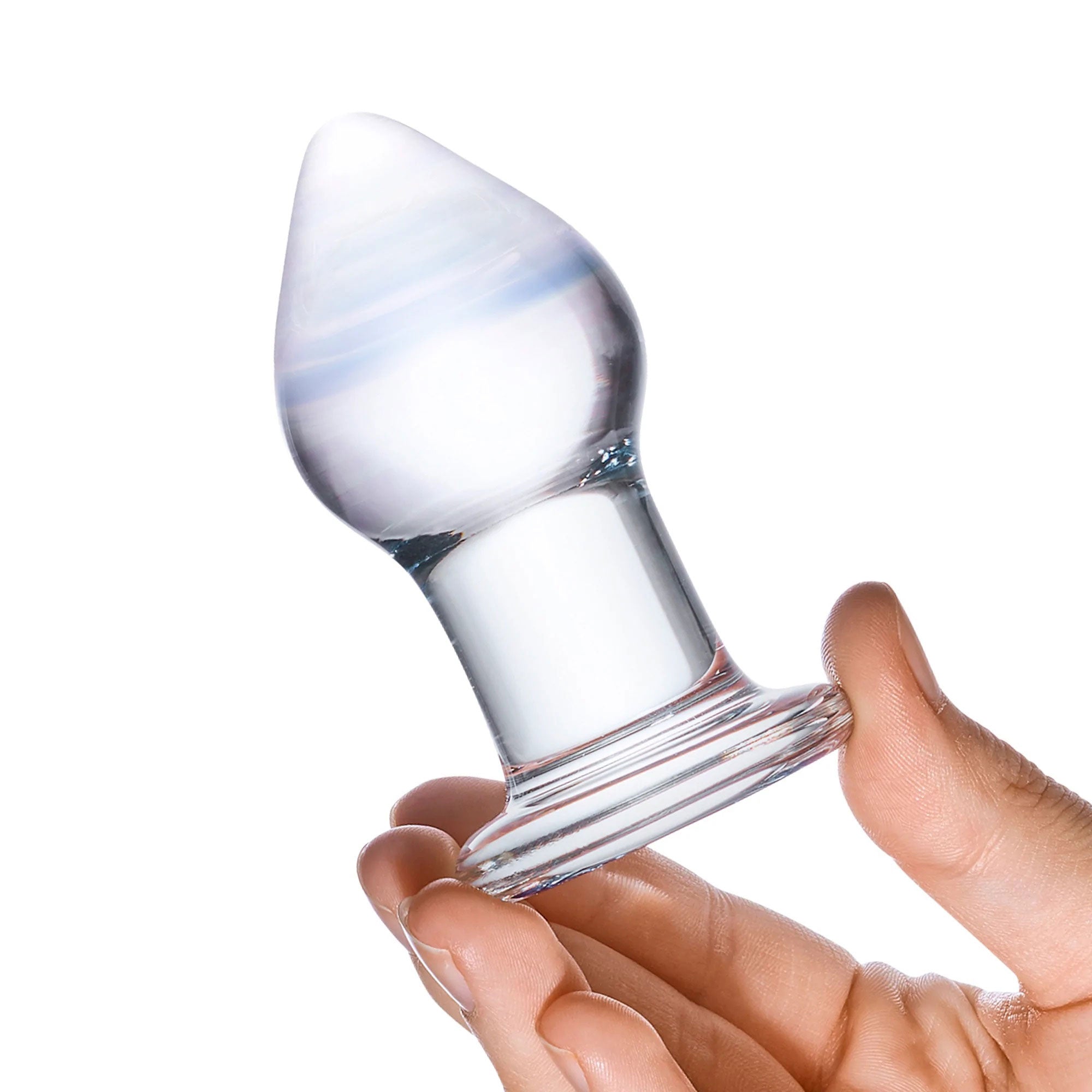 Glas 3.25 Inch Amethyst Rain Hand Blown Glass Butt Plug > Sex Toys > Glass