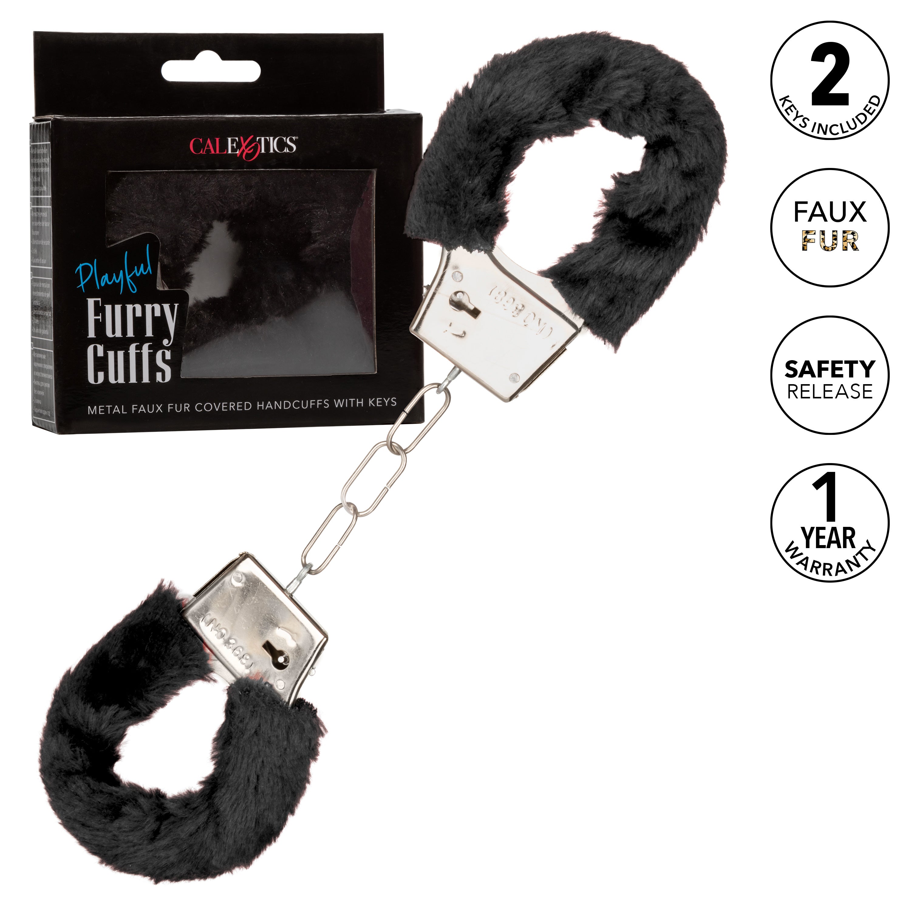 Playful Furry Cuffs (Black) – Adjustable Faux Fur Handcuffs > Bondage Gear > Handcuffs