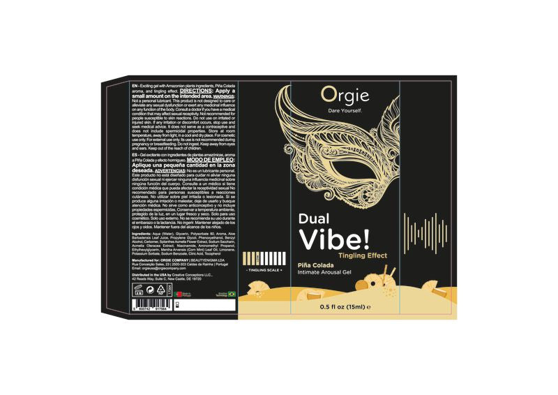 Orgie Dual Vibe Pina Colada – Kissable 15ml Vibrator Gel > Lube > Oral Gels & Sprays