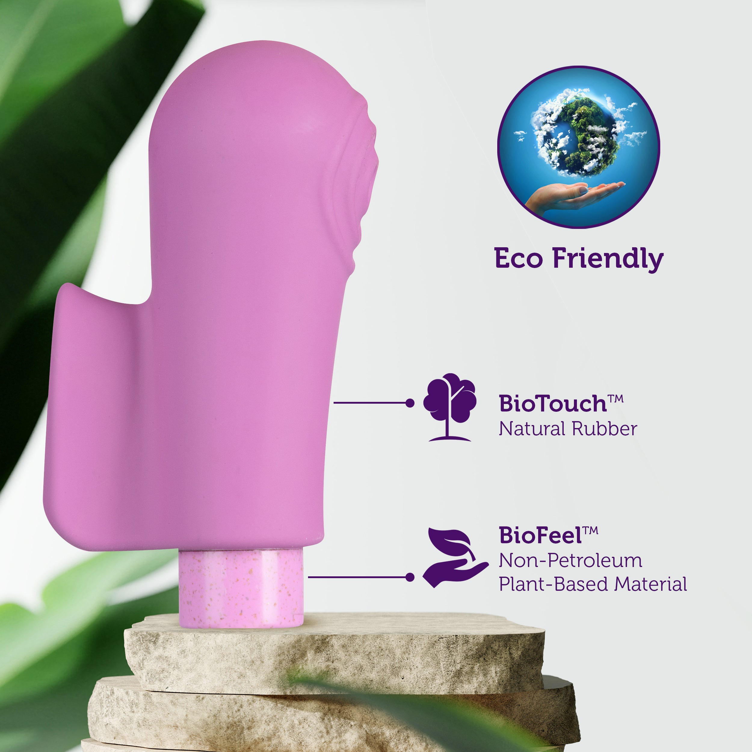 Gaia Eco Delight Purple Clitoral Vibrator with 10 Modes Finger Stimulator