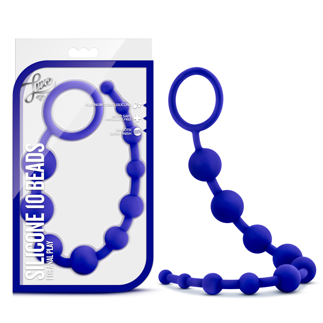 Luxe Silicone 10 Beads Indigo Anal Toy 12.5 Inch Length > Anal Range > Anal Beads