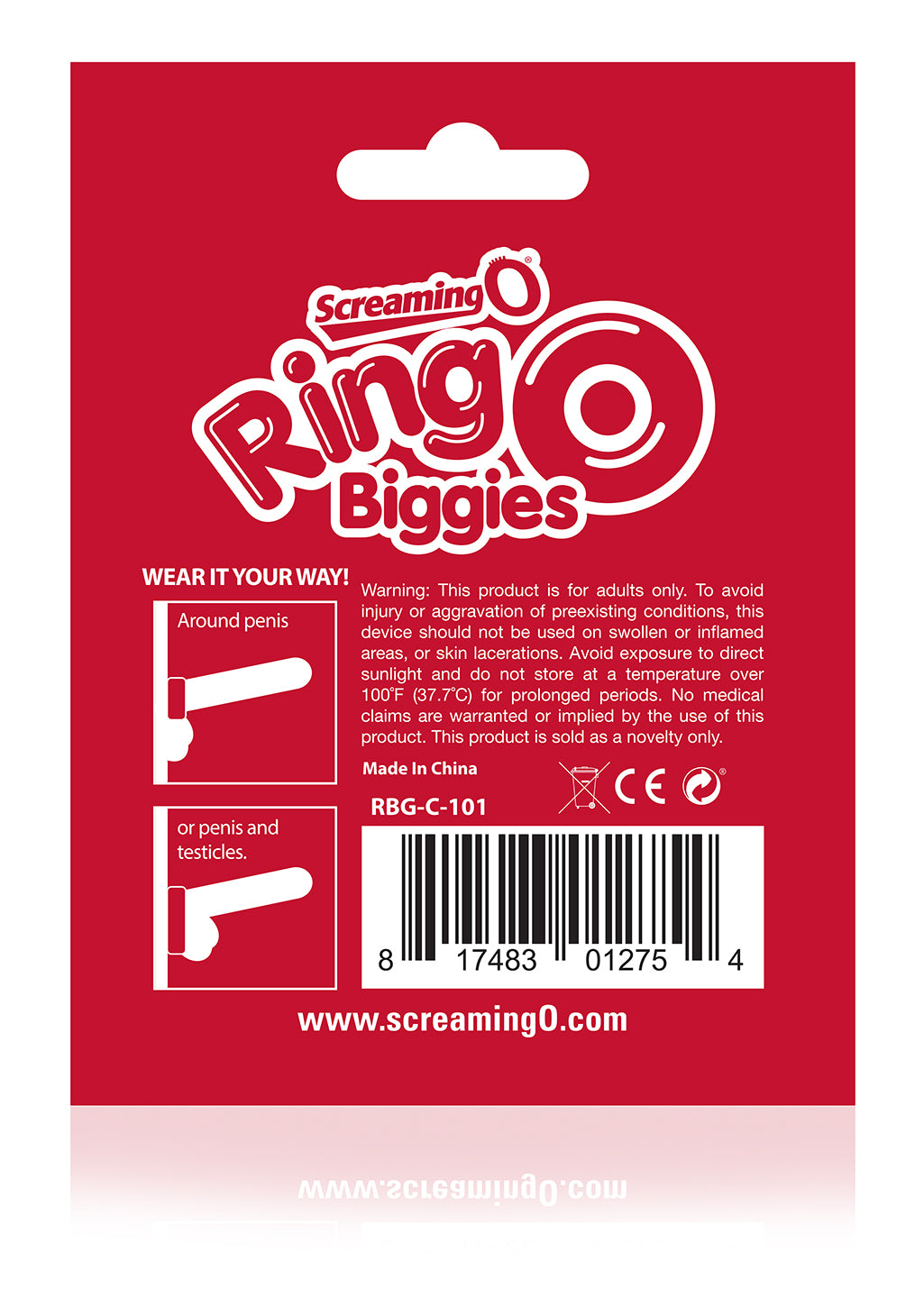 RingO Biggies Thicker Stretchy SEBS Cock Ring Clear > Cock Ring > Single
