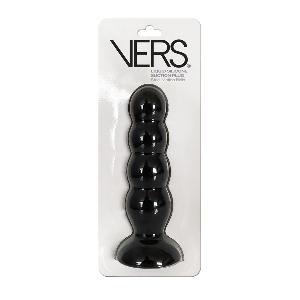 VERS Liquid Silicone Suction Plug 16.5 cm Length 10 cm Girth Black > Anal Range > Prostate Massagers