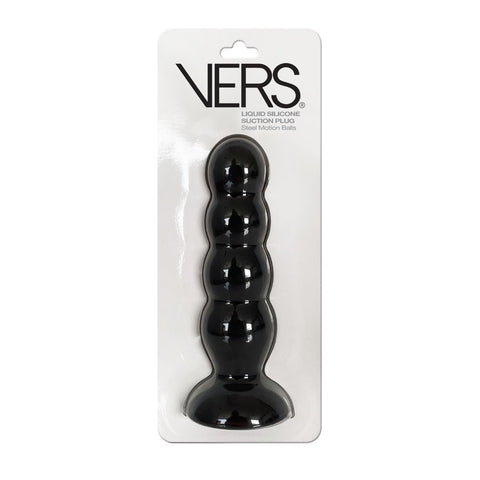 VERS Liquid Silicone Suction Plug 16.5 cm Length 10 cm Girth Black > Anal Range > Prostate Massagers
