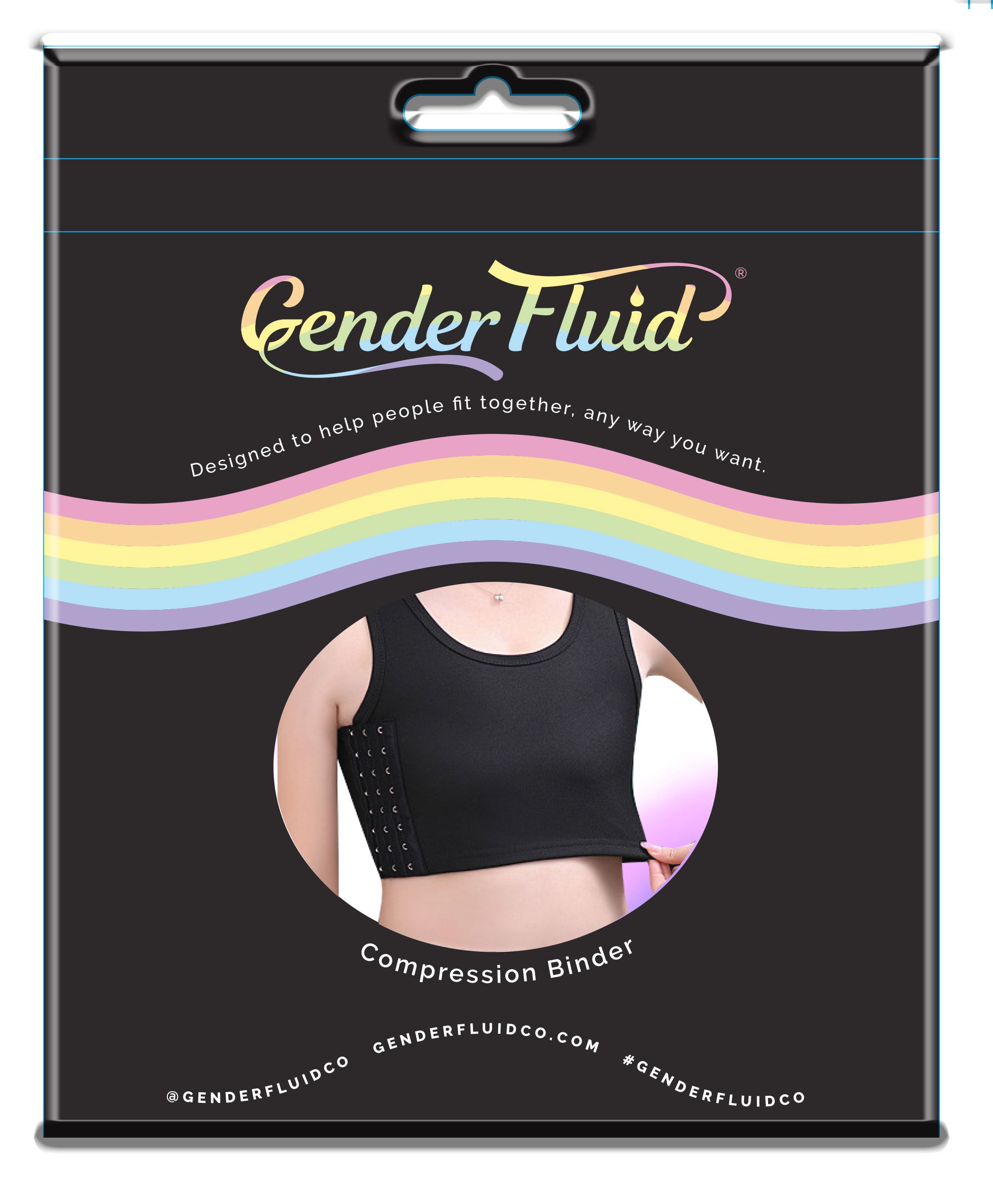 Gender Fluid Chest Compression Binder Black XL Size 34-37 Inches Compression Binders