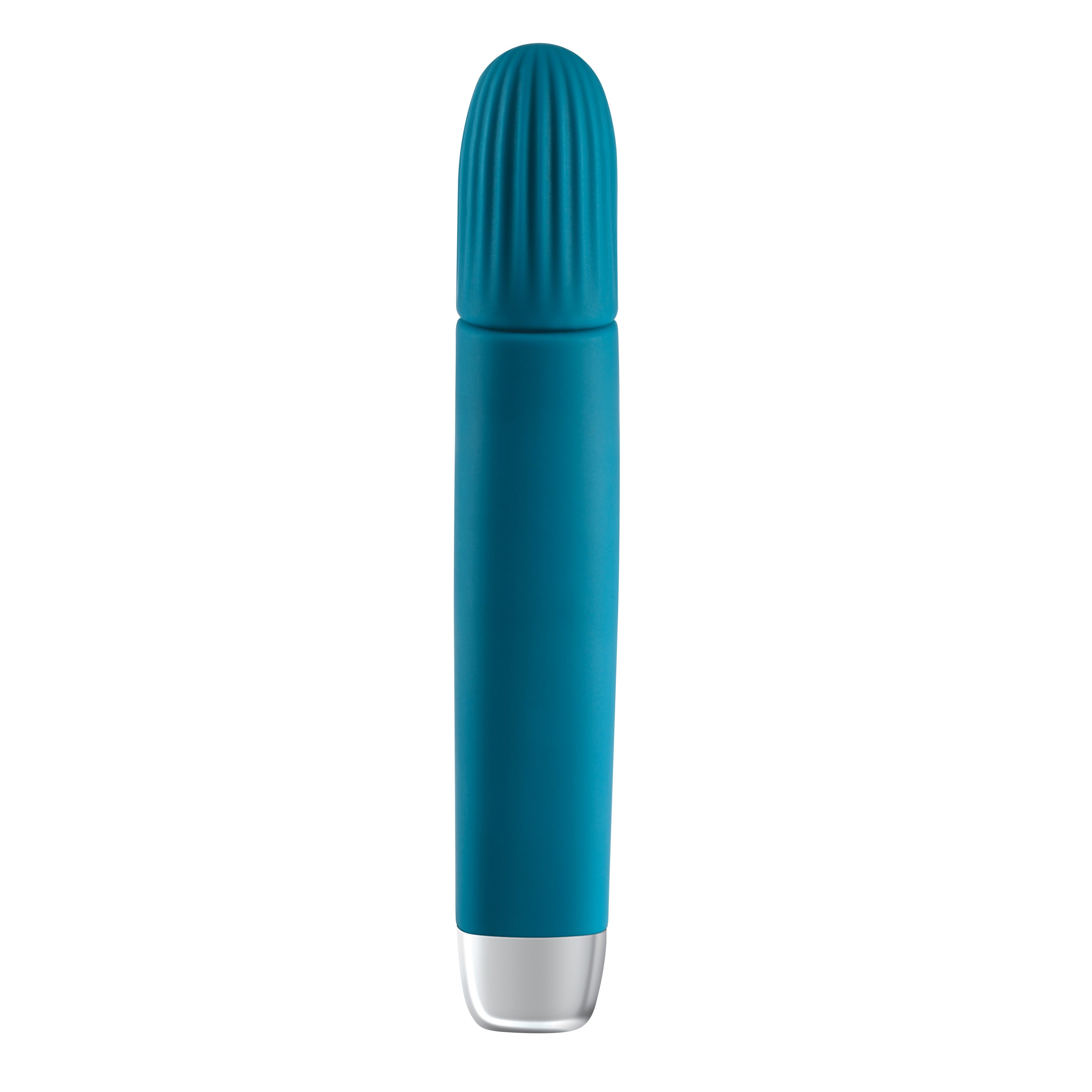 Super Slim Teal Vibrator with Four Sides and Tapered Tip Vibrators