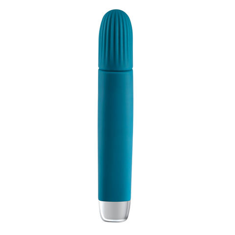 Super Slim Teal Vibrator with Four Sides and Tapered Tip Vibrators