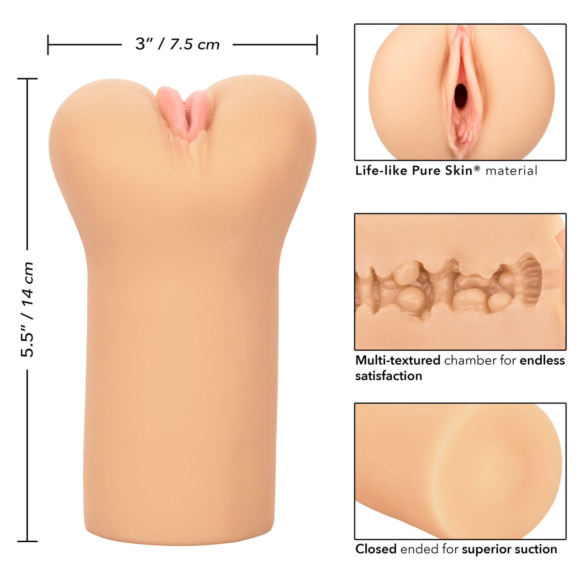 Boundless Vulva Masturbator Flesh Pink > Sex Toys For Men > Masturbators > Manual