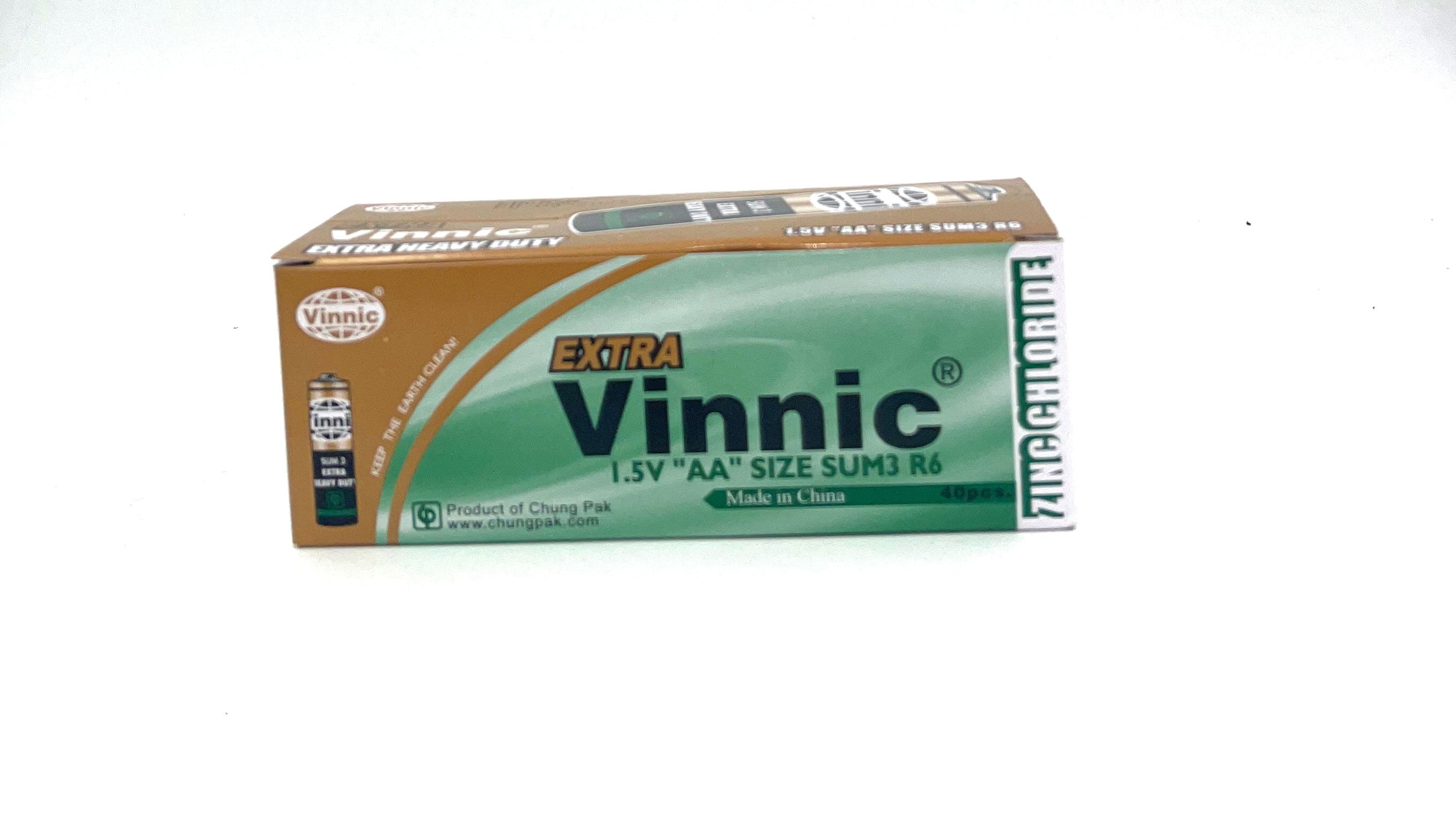 Vinnic Extra Heavy Duty AA Batteries Pack of 40 Zinc Chloride Default Title Batteries
