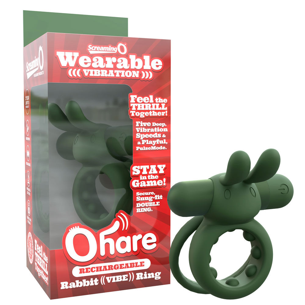 Ohare (Black | Blue | Green) – Rechargeable Silicone Rabbit Vibrating Cock Ring > Cock Ring > Vibrating