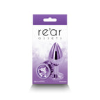 Rear Assets Medium Metal Butt Plug with Round Gem Base > Anal Range > Jewel Butt Plugs