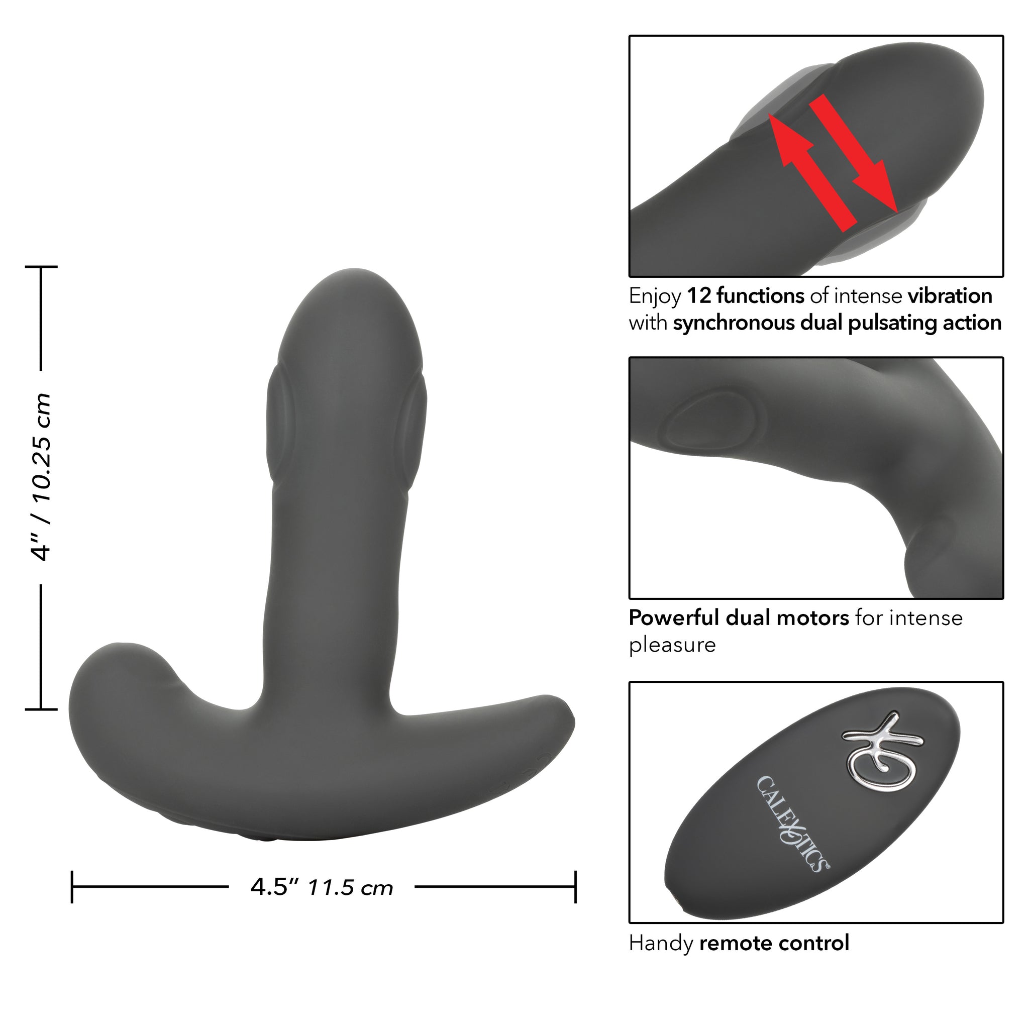 Eclipse Remote Control Dual Motor Pulsating Anal Probe Toy > Anal Range > Vibrating Butt Plugs