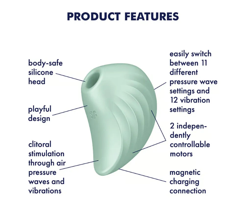 Satisfyer Pearl Diver – Air Pulse and Vibration Vibrator Green > Sex Toys For Ladies > Air Pulsation