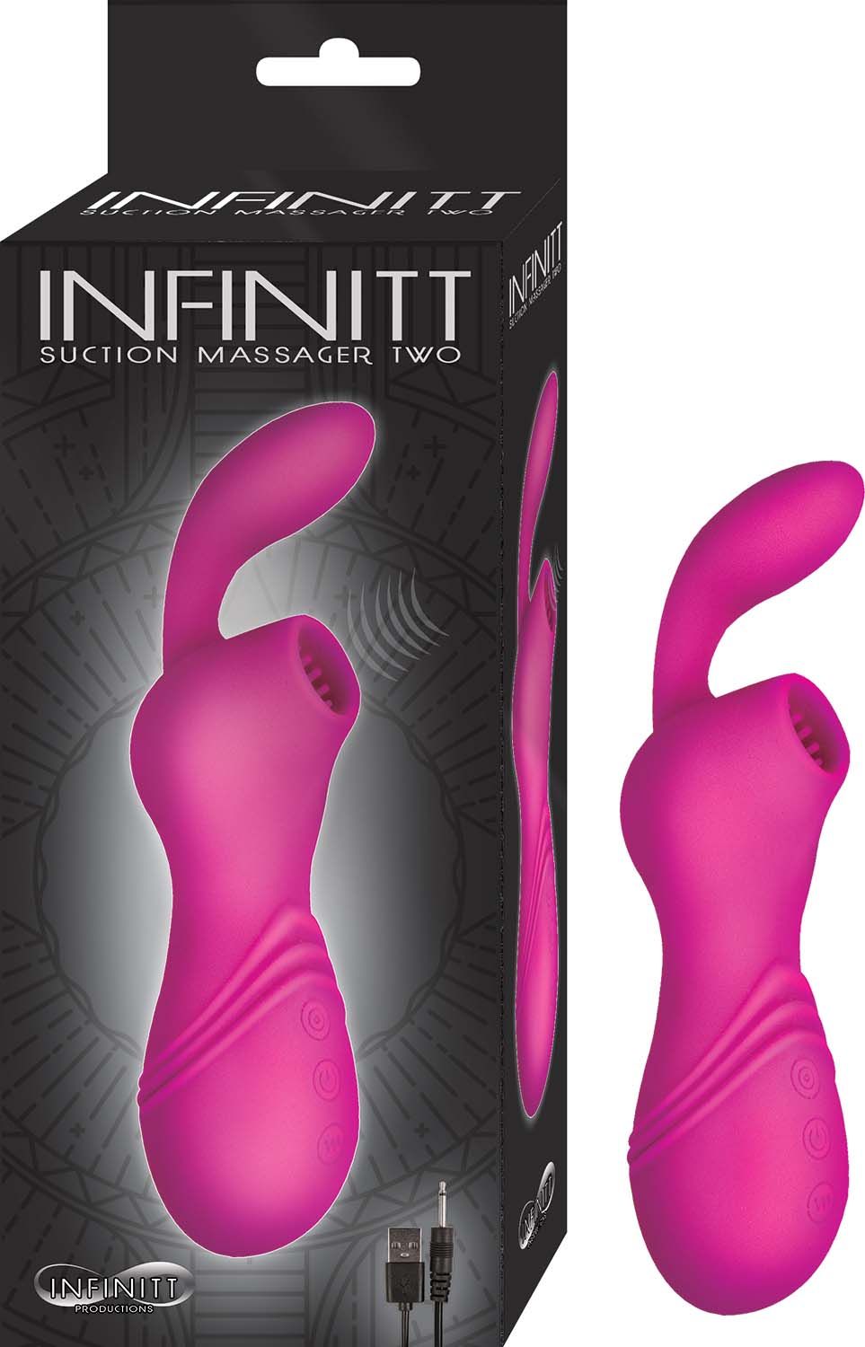 Infinitt Suction Massager Two Pink Adult Intimacy Toy for Pleasure Pink Vibrators