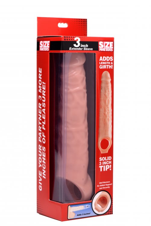 Size Matters 3 Inch Flesh Penis Extender Sleeve Beige > Sex Toys For Men > Penis Sleeves