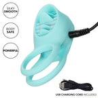 Silicone Rechargeable French Kiss Enhancer – Vibrator with 12 Functions and Flickering Teaser Ring > Cock Ring > Vibrating