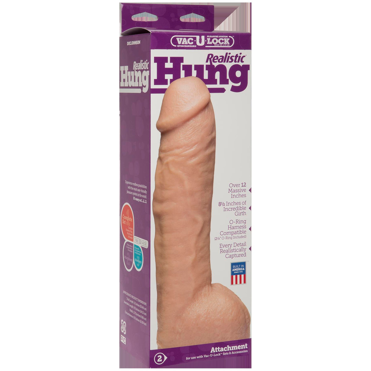 Vac-U-Lock Attachment Hung White 12.5 Inch > Dildos > Oversized Toys