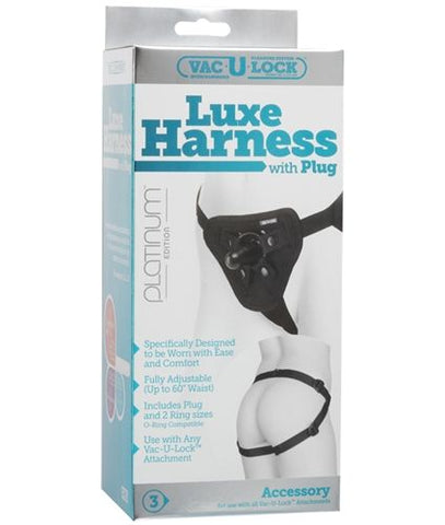 Vac-U-Lock Luxe Harness Black Comfortable Adjustable Strap-On Harnesses & Strap-Ons
