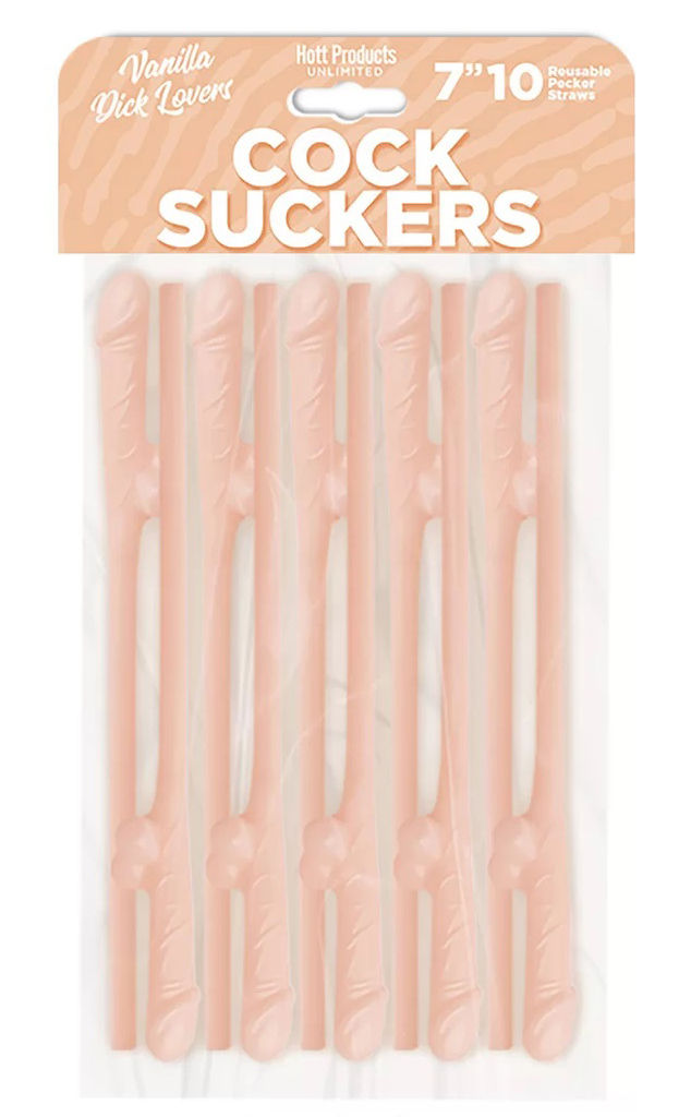 Vanilla Cock Suckers Reusable Drinking Straws – Playful Novelty Party Straws > Novelties > Bachelor & Bachelorette Items