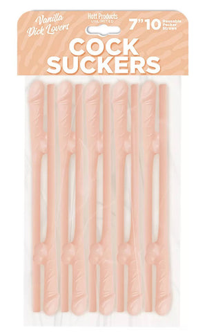 Vanilla Cock Suckers Reusable Drinking Straws for Parties Bachelor & Bachelorette Items