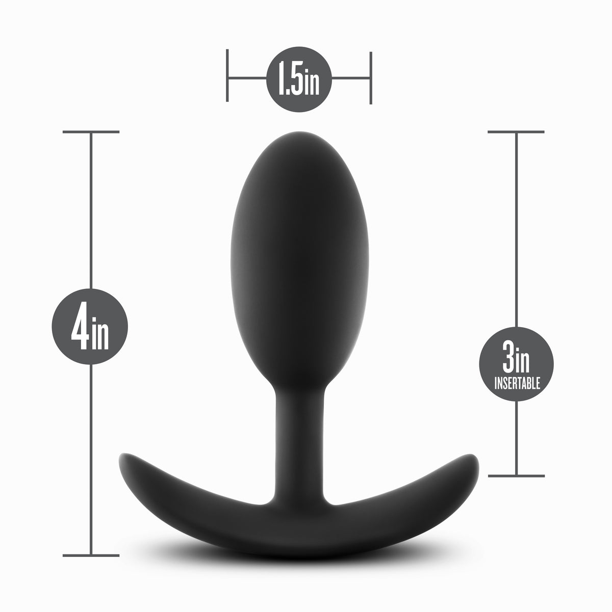 Anal Adventures Platinum Silicone Vibra Slim Plug Medium Black Medium > Anal Range > Vibrating Butt Plugs
