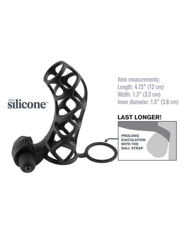 Fantasy Extreme Silicone Power Cock Cage with Ball Strap Black Cages