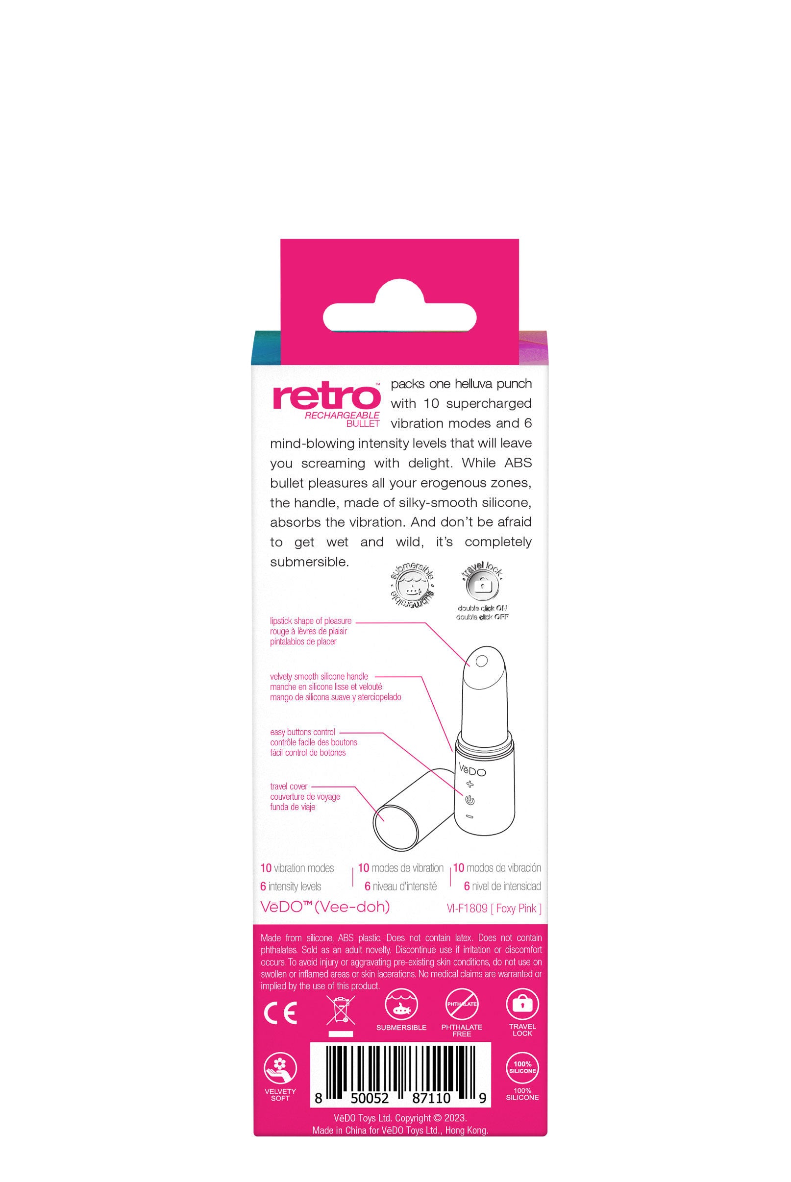 VeDO Retro Bullet Vibrator with 10 Vibration Modes > Vibrators > Mini Vibrators