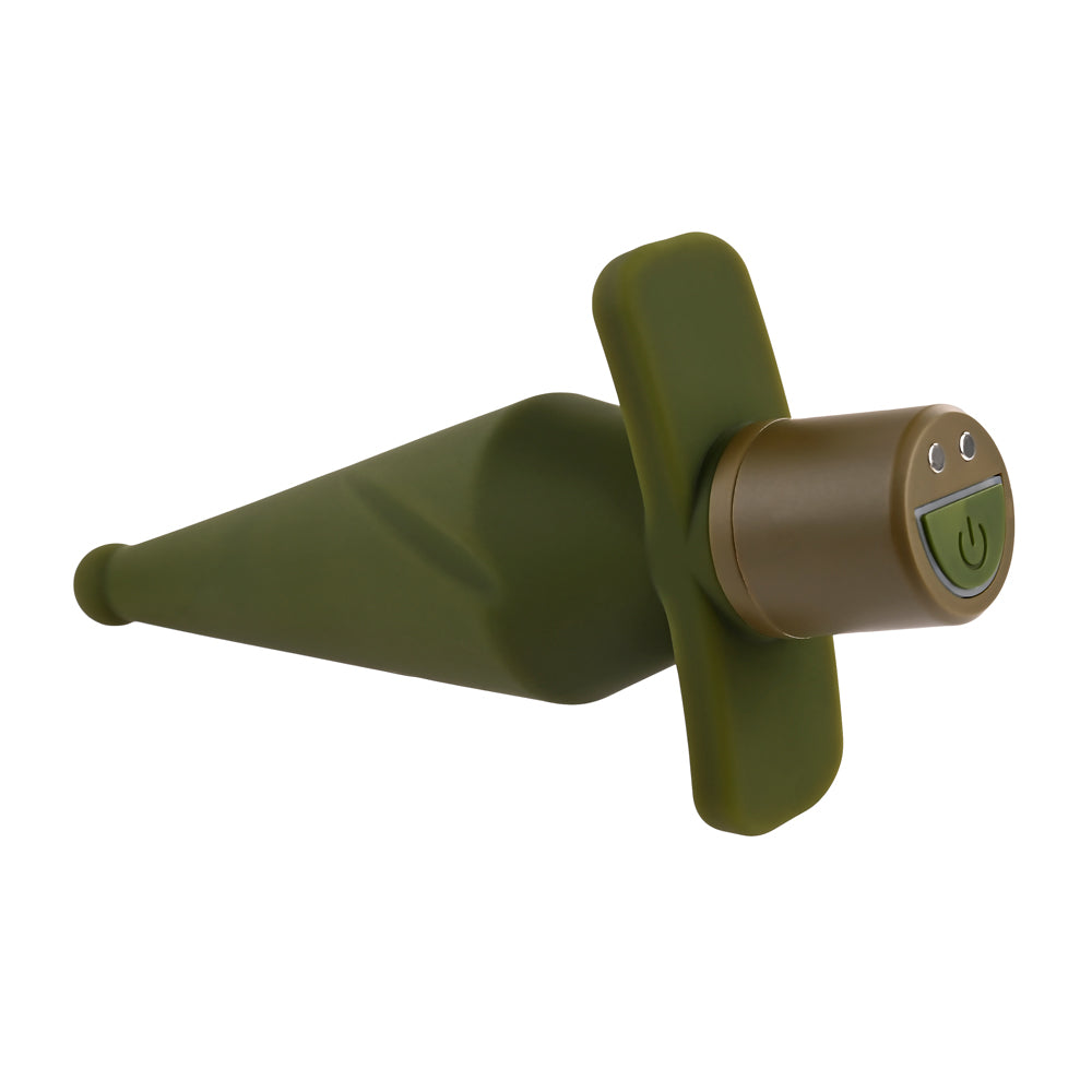 Selopa The Private Vibrating Plug 13cm x 3.5cm Green Butt Plugs - Vibrating