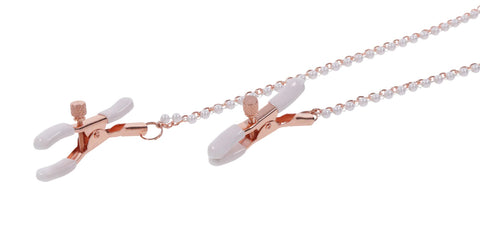 Sex & Mischief Peaches n CreaMe Collar with Nipple Clamps 35-44.5 cm Nipple Clamps