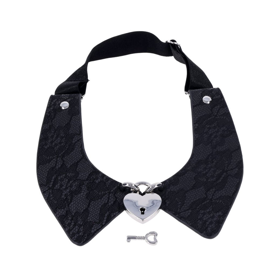 Heartbound Lace Day Collar with Silver Heart Lock > Clothes > Womens Leather