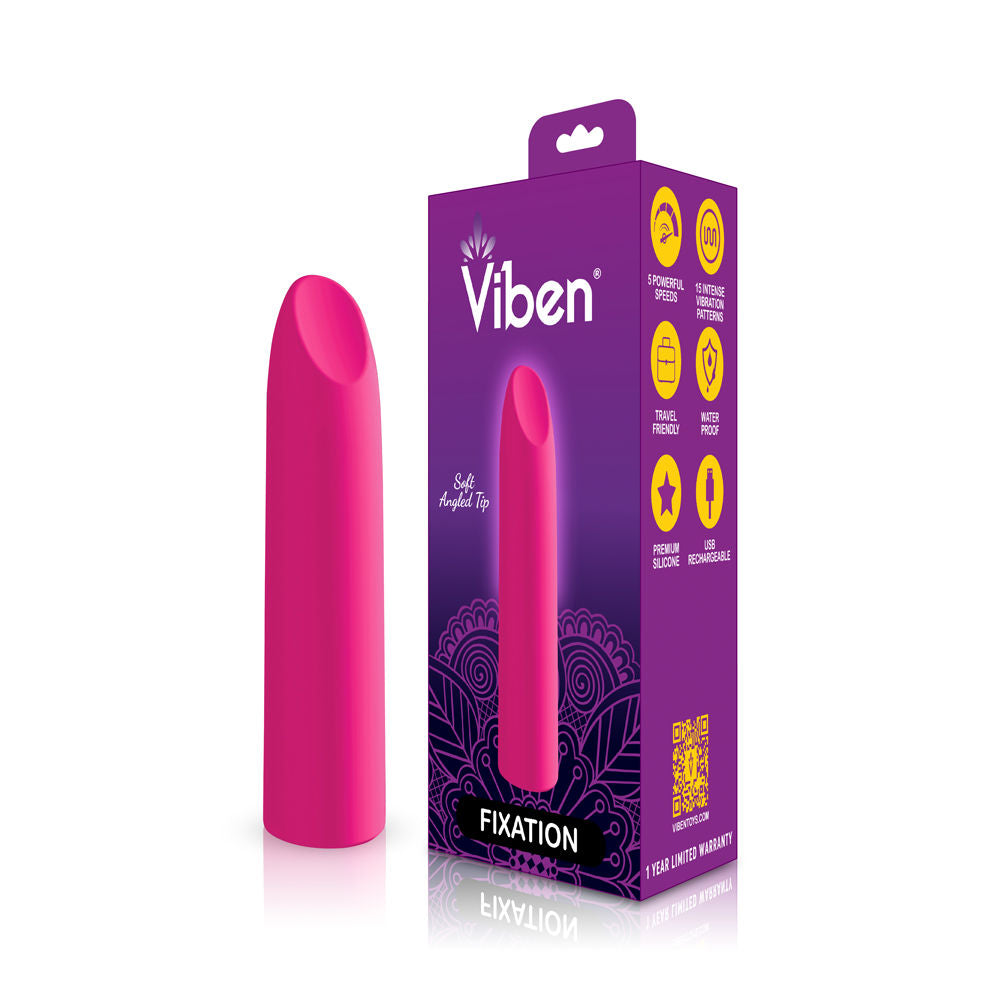 Viben Fixation Hot Pink Lipstick Bullet Vibrator with 20 Modes Secondary image
