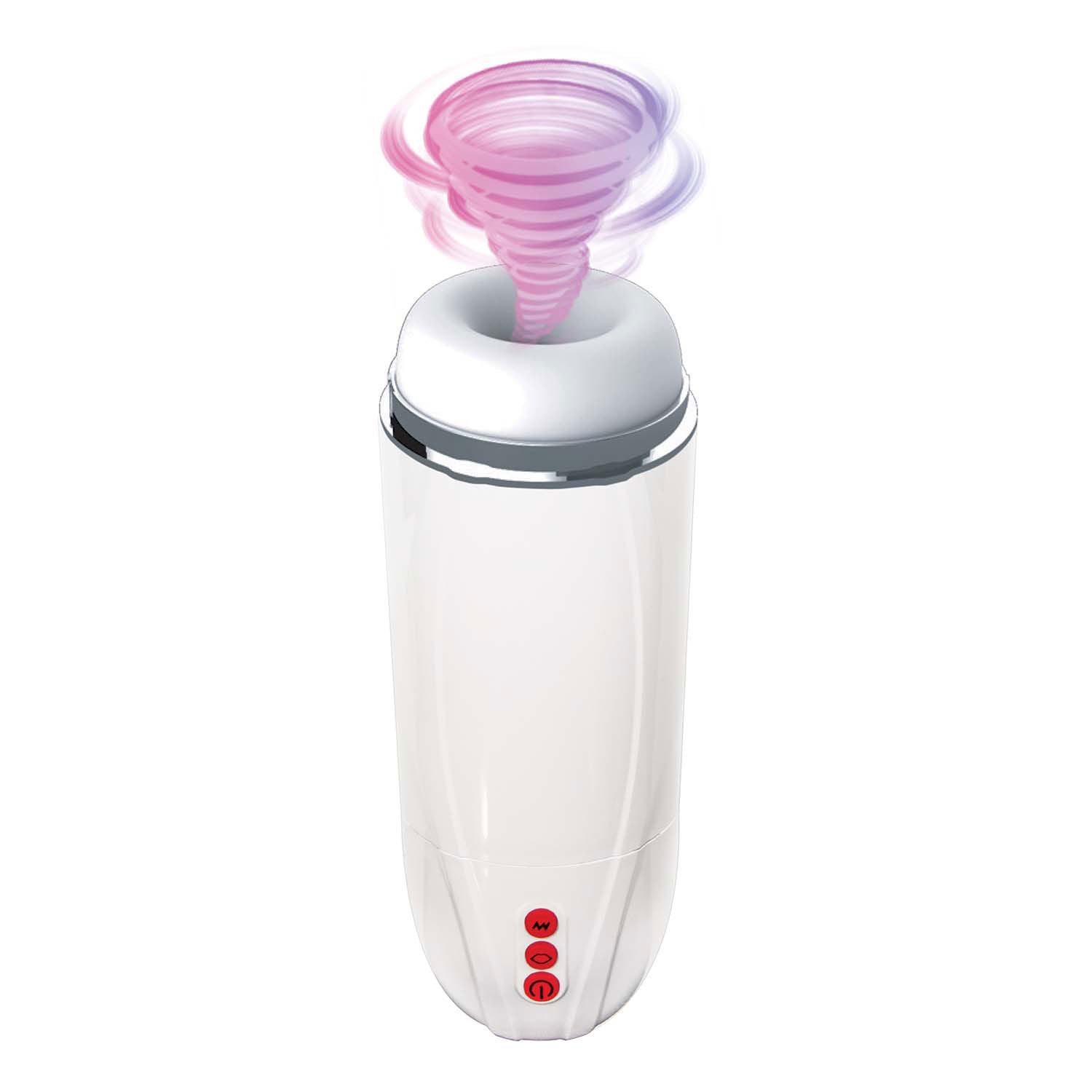 Vibrating Male Masturbator (White) – Hands-Free Male Masturbator Strokers - Auto