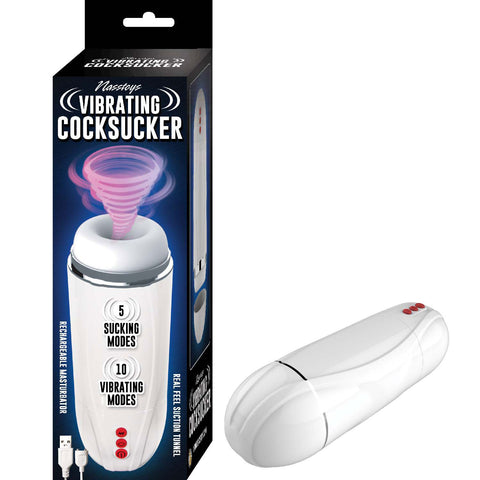Vibrating Male Masturbator (White) – Hands-Free Male Masturbator Strokers - Auto
