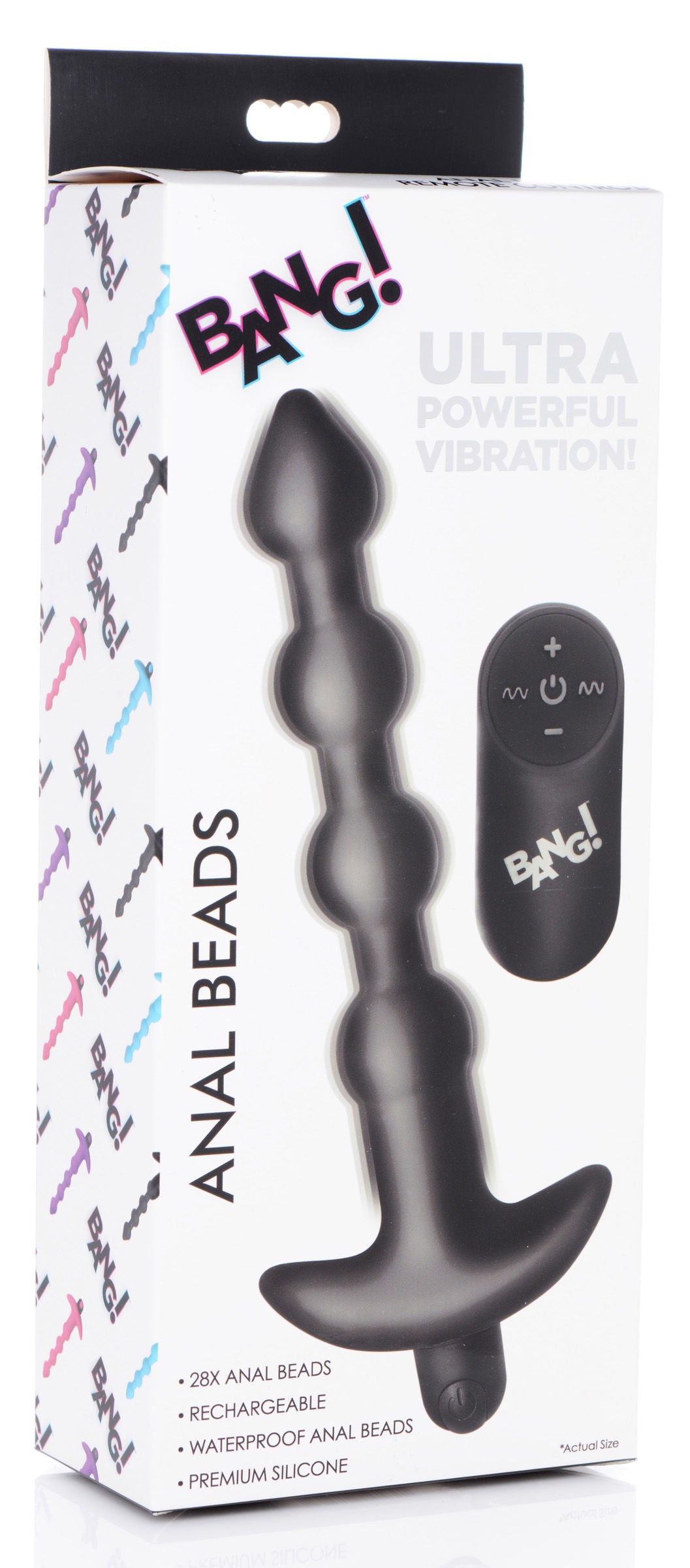 Vibrating Silicone 7.5" Anal Beads with Remote Control Black > Anal Range > Anal Beads