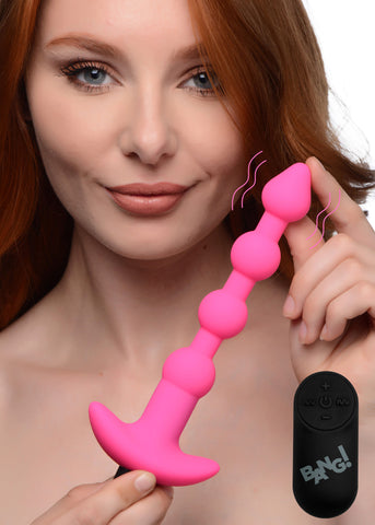 Vibrating Silicone Anal Beads with Remote Control in Pink > Anal Range > Anal Beads