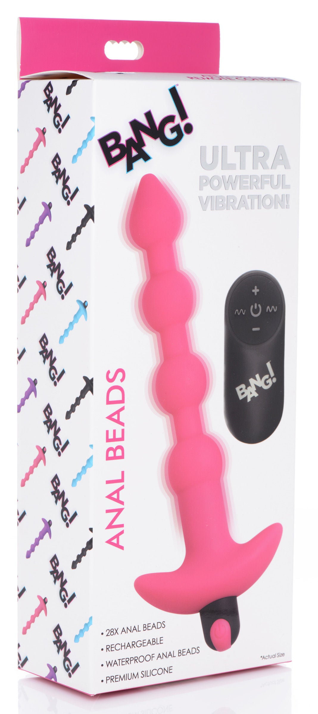 Vibrating Silicone 7.5" Anal Beads with Remote Control in Pink > Anal Range > Anal Beads