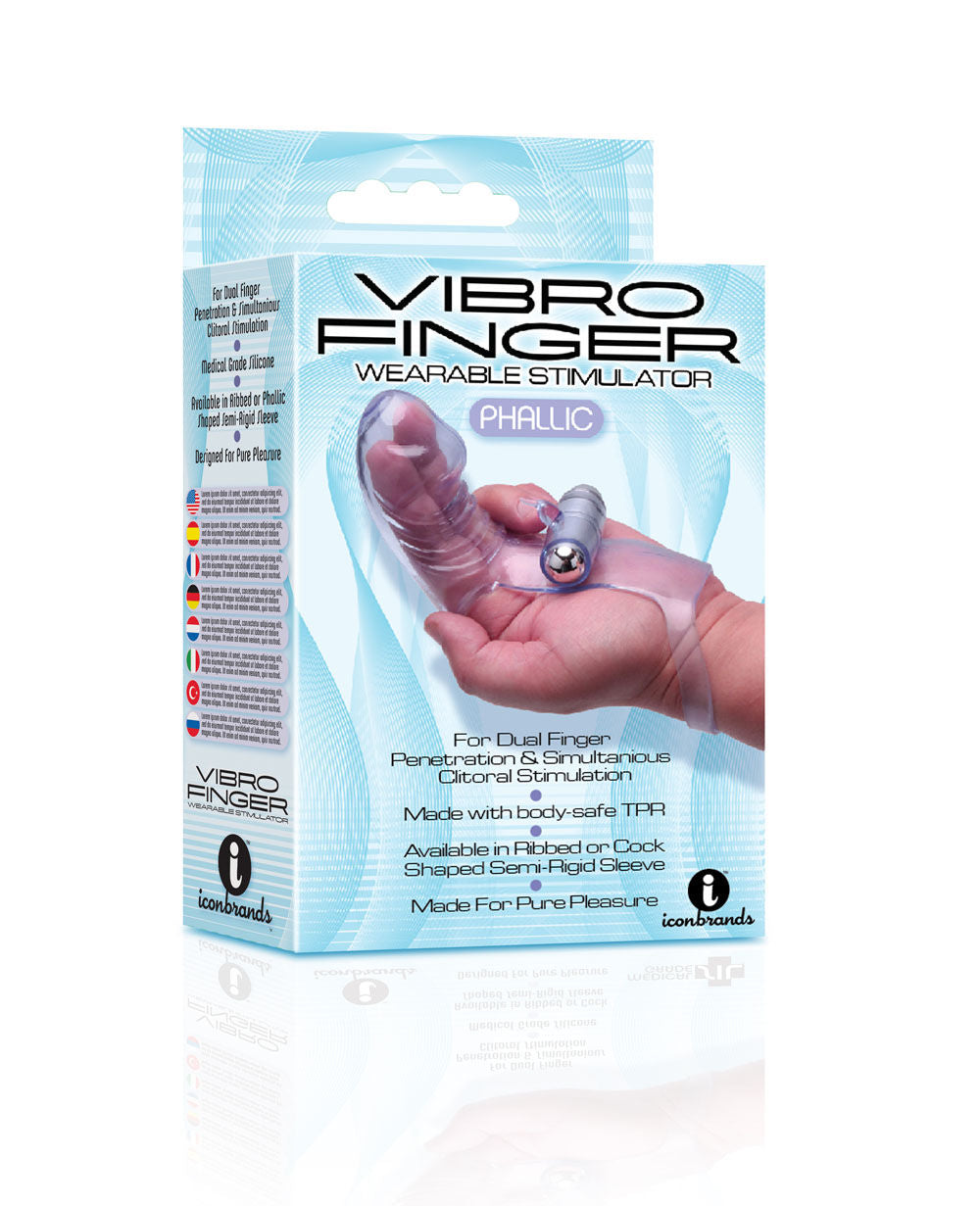 Vibro Finger Wearable Stimulator Ribbed Sexual Pleasure Toy Gray Finger Stimulator