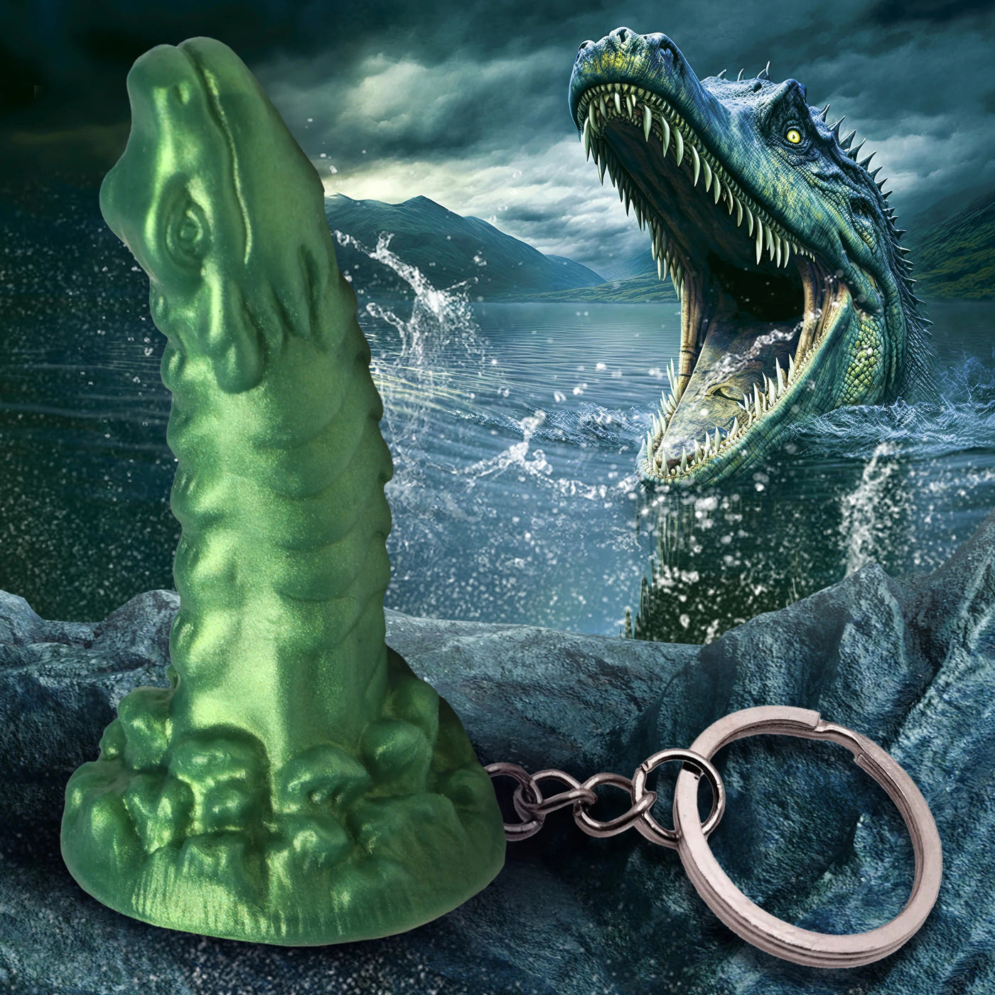 Green Cockness Monster Keychain Adult Novelty Accessory Gift Gag Gifts & Novelties