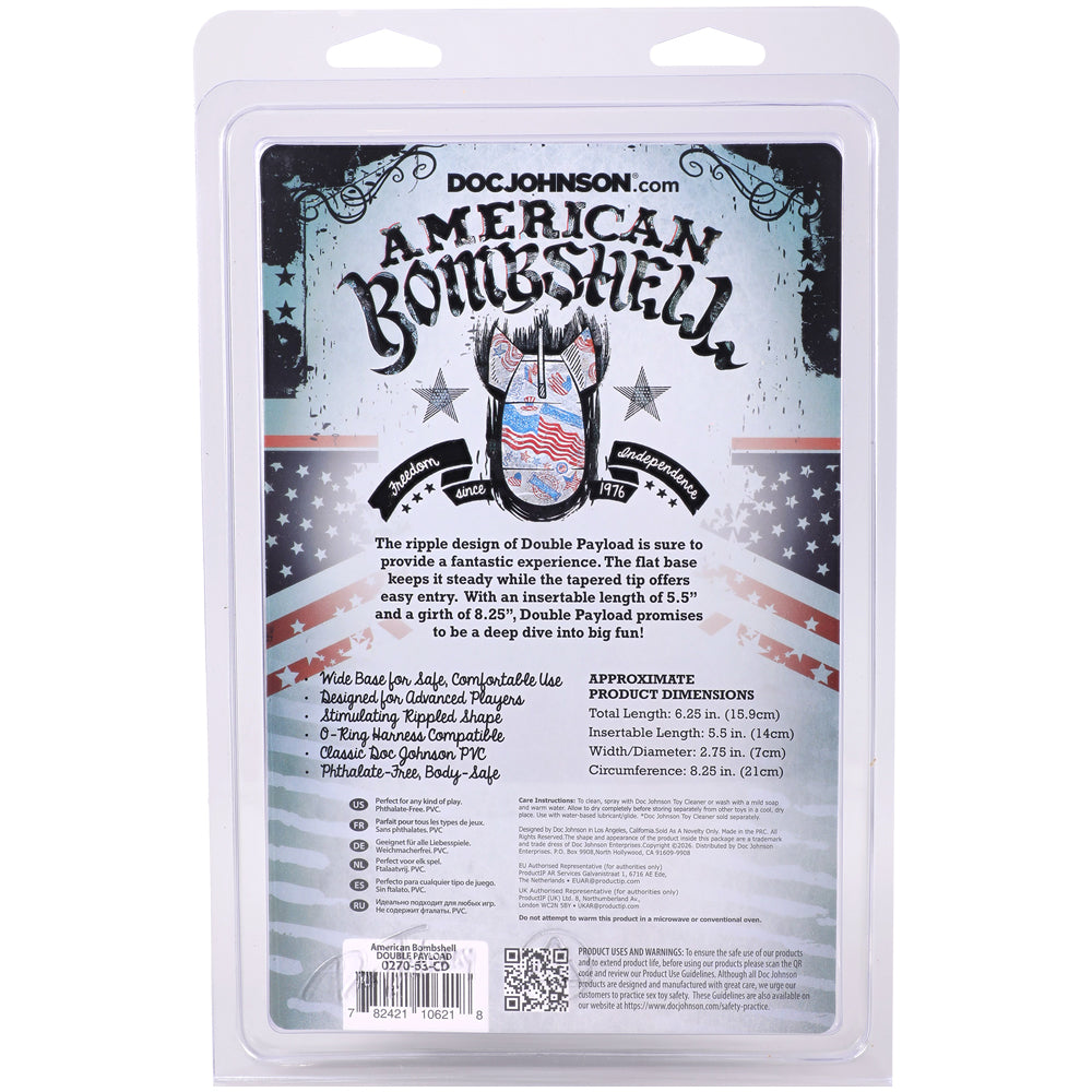 American Bombshell Double Payload – 5.5 Inch Rippled Butt Plug > Anal Range > Oversized Anal Toys