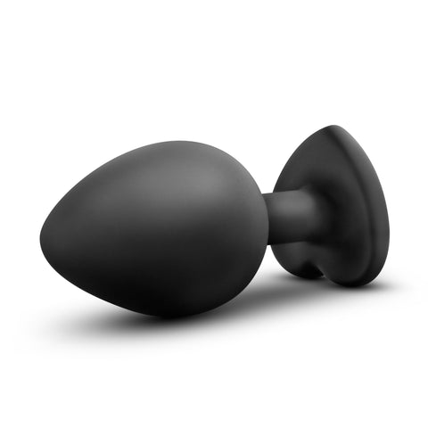 Temptasia Medium Black Bling Butt Plug Satin Smooth Anal Toy Butt Plugs