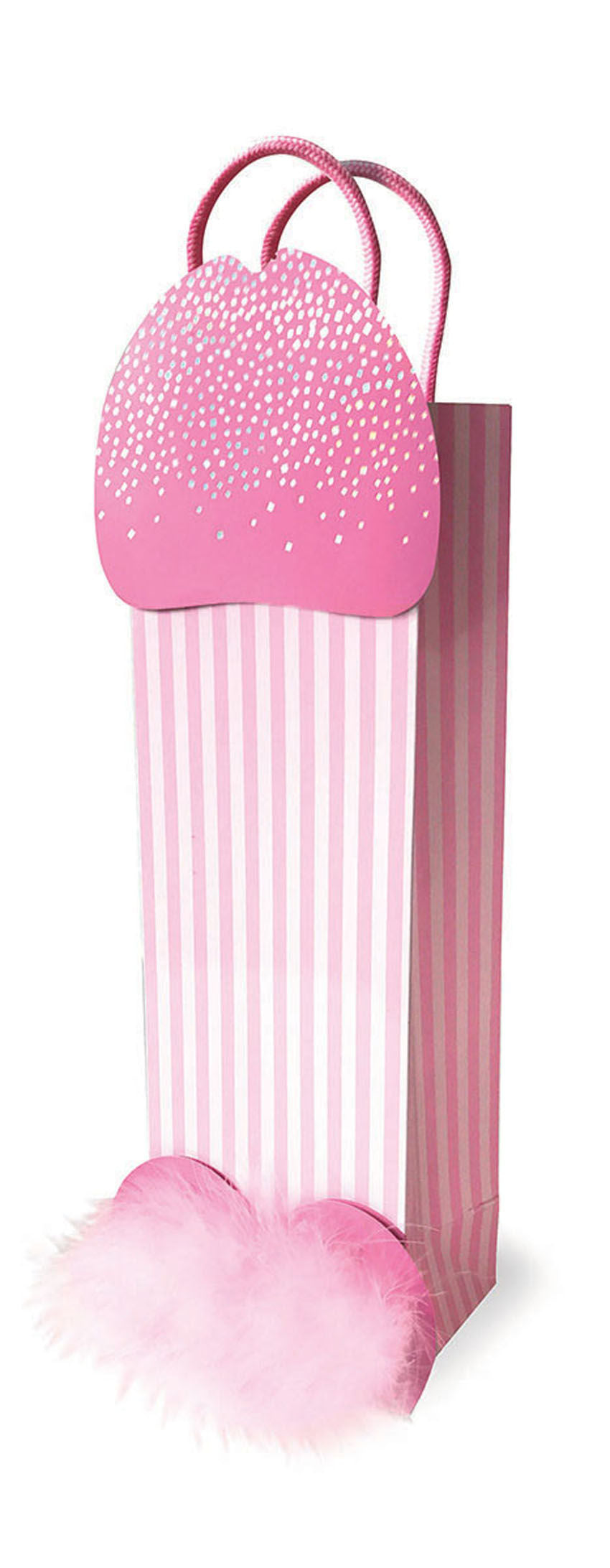 3-D Sparkling Penis Gift Bag Pink Party Supplies