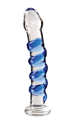 Icicles No 5 Clear Blue Glass Adult Massager Handcrafted Toy > Glass > Dildos